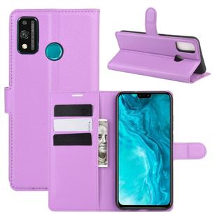 For Huawei Honor 9X lite Litchi Texture Horizontal Flip Protective Case with Holder & Card Slots & Wallet(Purple)