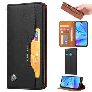 For Huawei Y7P 2020/P40 lite E Knead Skin Texture Horizontal Flip Leather Case , with Photo Frame & Holder & Card Slots & Wallet(Black)