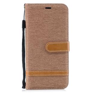Color Matching Denim Texture Leather Case for Huawei Mate 20 Lite, with Holder & Card Slots & Wallet & Lanyard(Brown)
