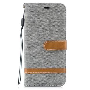 Color Matching Denim Texture Leather Case for Huawei Mate 20 Lite, with Holder & Card Slots & Wallet & Lanyard(Gray)