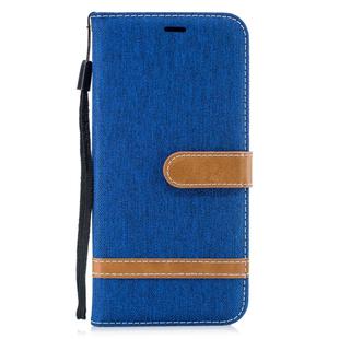 Color Matching Denim Texture Leather Case for Huawei Mate 20 Lite, with Holder & Card Slots & Wallet & Lanyard(Royal blue)