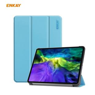 For iPad Pro 11 2022 / 2020 / 2021 ENKAY ENK-8001 Denim Pattern Horizontal Flip Leather Smart Tablet Case with Holder (Light Blue)