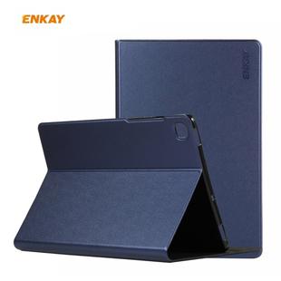 For Samsung Galaxy Tab S6 Lite P610 / P615 / Tab S6 Lite 2022 / P613 / P619 ENKAY Elastic Leather Tablet Case with Holder(Dark Blue)