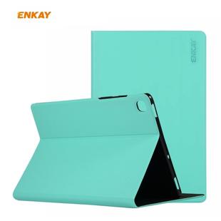 For Samsung Galaxy Tab S6 Lite P610 / P615 / Tab S6 Lite 2022 / P613 / P619 ENKAY Elastic Leather Tablet Case with Holder(Cyan)