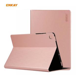 For Samsung Galaxy Tab S6 Lite P610 / P615 / Tab S6 Lite 2022 / P613 / P619 ENKAY Elastic Leather Tablet Case with Holder(Pink)