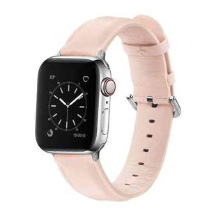 For Apple Watch Series 5 & 4 44mm 3 & 2 & 1 42mm Round Hole Leather Strap(Pink)
