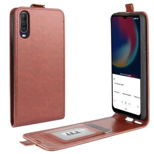 For Wiko view 4/ 4 lite R64 Texture Single Vertical Flip Leather Protective Case with Card Slots & Photo Frame(Brown)