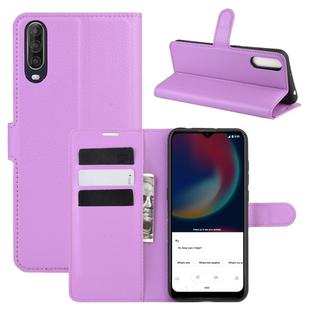 For Wiko view 4/ 4 lite Litchi Texture Horizontal Flip Protective Case with Holder & Card Slots & Wallet(Purple)