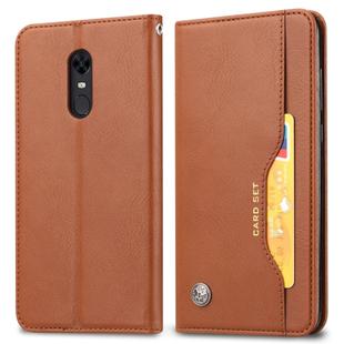 Knead Skin Texture Horizontal Flip Leather Case for OnePlus 6T, with Photo Frame & Holder & Card Slots & Wallet(Brown)