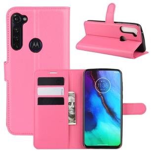 For Motorola Moto G Stylus Litchi Texture Horizontal Flip Protective Case with Holder & Card Slots & Wallet(Rose red)