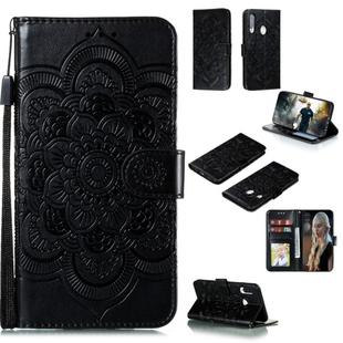 For Huawei Y7P / P40 Lite  Mandala Embossing Pattern Horizontal Flip Leather Case with Holder & Card Slots & Wallet & Photo Frame & Lanyard(Black)