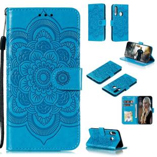 For Huawei Y7P / P40 Lite  Mandala Embossing Pattern Horizontal Flip Leather Case with Holder & Card Slots & Wallet & Photo Frame & Lanyard(Blue)