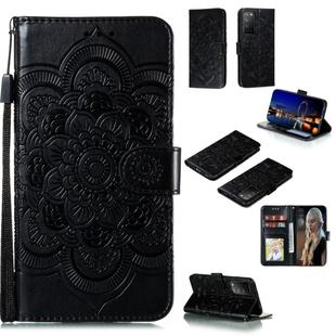 For Huawei Honor X10 Mandala Embossing Pattern Horizontal Flip Leather Case with Holder & Card Slots & Wallet & Photo Frame & Lanyard(Black)