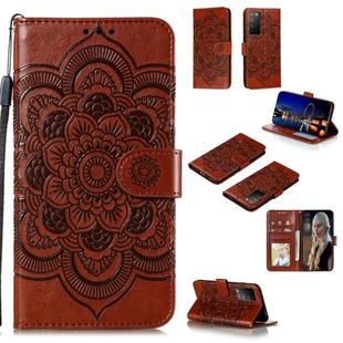 For Huawei Honor X10 Mandala Embossing Pattern Horizontal Flip Leather Case with Holder & Card Slots & Wallet & Photo Frame & Lanyard(Brown)