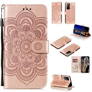 For Huawei Honor X10 Mandala Embossing Pattern Horizontal Flip Leather Case with Holder & Card Slots & Wallet & Photo Frame & Lanyard(Rose Gold)