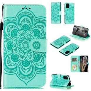 For Xiaomi Mi 10 Lite 5G Mandala Embossing Pattern Horizontal Flip Leather Case with Holder & Card Slots & Wallet & Photo Frame & Lanyard(Green)