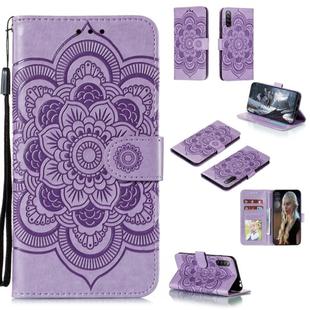 For Sony Xperia L4 Mandala Embossing Pattern Horizontal Flip Leather Case with Holder & Card Slots & Wallet & Photo Frame & Lanyard(Purple)