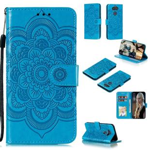 For LG K31 Mandala Embossing Pattern Horizontal Flip Leather Case with Holder & Card Slots & Wallet & Photo Frame & Lanyard(Blue)