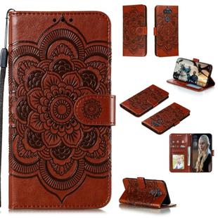 For LG K31 Mandala Embossing Pattern Horizontal Flip Leather Case with Holder & Card Slots & Wallet & Photo Frame & Lanyard(Brown)