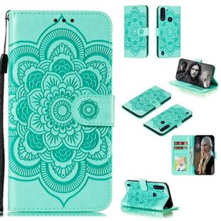 For Motorola Moto G8 Power Lite Mandala Embossing Pattern Horizontal Flip Leather Case with Holder & Card Slots & Wallet & Photo Frame & Lanyard(Green)