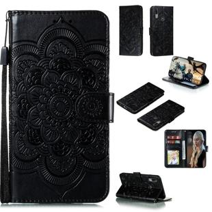 For Motorola Moto E6S 2020 Mandala Embossing Pattern Horizontal Flip Leather Case with Holder & Card Slots & Wallet & Photo Frame & Lanyard(Black)