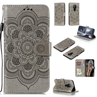 For Nokia 5.3 Mandala Embossing Pattern Horizontal Flip Leather Case with Holder & Card Slots & Wallet & Photo Frame & Lanyard(Grey)