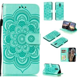 For Nokia 2.3 Mandala Embossing Pattern Horizontal Flip Leather Case with Holder & Card Slots & Wallet & Photo Frame & Lanyard(Green)
