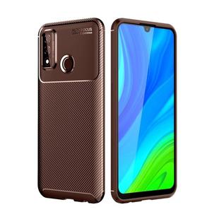 For Huawei P smart 2020 Carbon Fiber Texture Shockproof TPU Case(Brown)