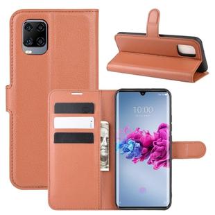 For ZTE Axon 11  Litchi Texture Horizontal Flip Protective Case with Holder & Card Slots & Wallet(Brown)