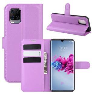 For ZTE Axon 11  Litchi Texture Horizontal Flip Protective Case with Holder & Card Slots & Wallet(Purple)