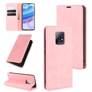 For Xiaomi Redmi 10X Pro 5G/10X 5G Retro-skin Business Magnetic Suction Leather Case with Holder & Card Slots & Wallet(Pink)