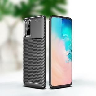 For OPPO Reno 4 Pro  Carbon Fiber Texture Shockproof TPU Case(Black)