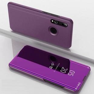 For Huawei P Smart 2020 Plated Mirror Horizontal Flip Leather Case with Holder(Purple)