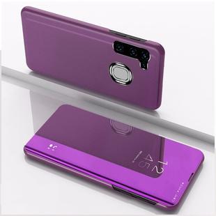 For Samsung Galaxy M11 Plated Mirror Horizontal Flip Leather Case with Holder(Purple)