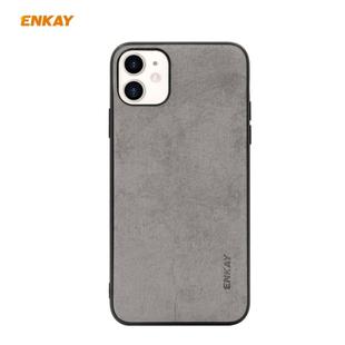 For iPhone 11 ENKAY ENK-PC028 Business Series Fabric Texture PU Leather + TPU Soft Slim Case(Grey)