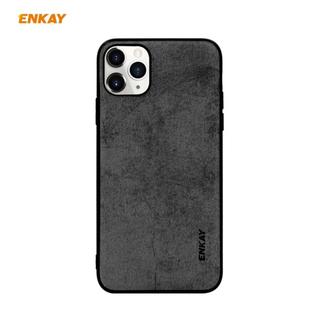 For iPhone 11 Pro Max ENKAY ENK-PC030 Business Series Fabric Texture PU Leather + TPU Soft Slim Case Cover(Black)