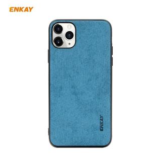 For iPhone 11 Pro ENKAY ENK-PC029 Business Series Fabric Texture PU Leather + TPU Soft Slim CaseCover(Blue)