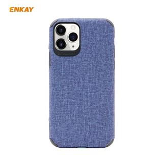 For iPhone 11 Pro Max ENKAY ENK-PC033 Business Series Denim Texture PU Leather + TPU Soft Slim Case Cover(Blue)