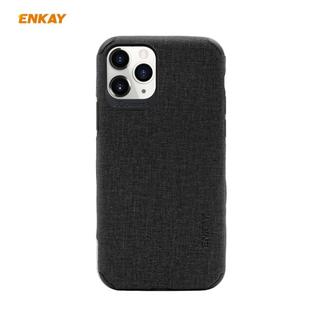 For iPhone 11 Pro ENKAY ENK-PC032 Business Series Denim Texture PU Leather + TPU Soft Slim CaseCover(Black)