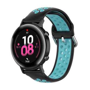 22mm For Huawei Watch GT2e/GT/GT2 46MM Fashion Inner Buckle Silicone Watch Band(Black teal)