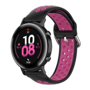20mm For Huami Amazfit GTS / Samsung Galaxy Watch Active 2 / Huawei Watch GT2 42MM Inner Buckle Silicone Watch Band(Black rose)
