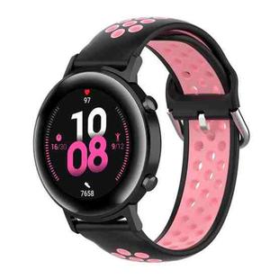 20mm For Huami Amazfit GTS / Samsung Galaxy Watch Active 2 / Huawei Watch GT2 42MM Inner Buckle Silicone Watch Band(Black pink)