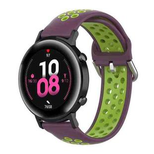 20mm For Huami Amazfit GTS / Samsung Galaxy Watch Active 2 / Huawei Watch GT2 42MM Inner Buckle Silicone Watch Band(Purple green)
