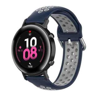 20mm For Huami Amazfit GTS / Samsung Galaxy Watch Active 2 / Huawei Watch GT2 42MM Inner Buckle Silicone Watch Band(Midnight blue and white)