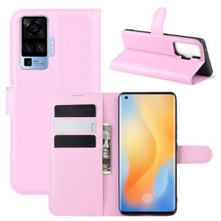 For vivo X50 Pro Litchi Texture Horizontal Flip Protective Case with Holder & Card Slots & Wallet(Pink)