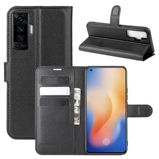 For vivo X50 Litchi Texture Horizontal Flip Protective Case with Holder & Card Slots & Wallet(Black)