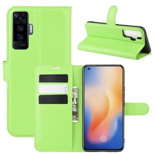 For vivo X50 Litchi Texture Horizontal Flip Protective Case with Holder & Card Slots & Wallet(Green)