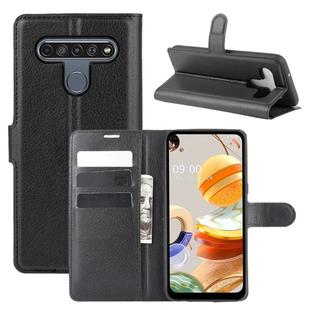 For LG K61 Litchi Texture Horizontal Flip Protective Case with Holder & Card Slots & Wallet(Black)