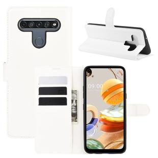 For LG K61 Litchi Texture Horizontal Flip Protective Case with Holder & Card Slots & Wallet(White)