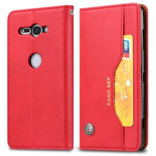 Knead Skin Texture Horizontal Flip Leather Case for Sony Xperia XZ2 Compact, with Photo Frame & Holder & Card Slots & Wallet(Red)